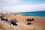 Barcelona, 'Tekno Circus 2001', on the beach, 1er janvier 2001